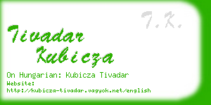 tivadar kubicza business card